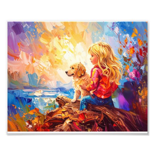 IMPRESSION PHOTO PETITE FILLE ET SON CHIEN (Devant)