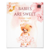 Impression Photo Petite fleur d'ours en peluche princesse aquarelle (Devant)