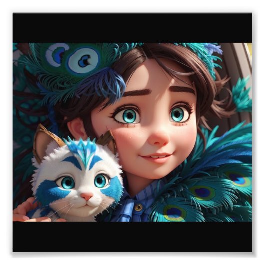 Impression Photo "Petites pattes, Grand Amour : Fille avec son ami (Devant)