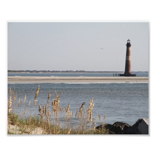 Impression Photo Phare de Morris Island, Plage Folly, Charleston (Devant)