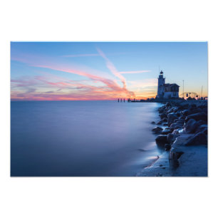Impression Photo Phare de Paard van Marken au lever du soleil bleu