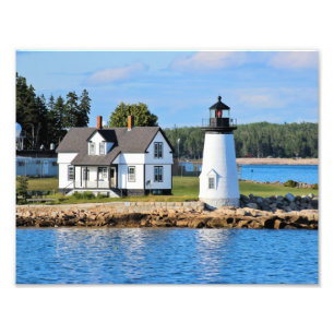 Impression Photo Phare de port de perspective, Maine