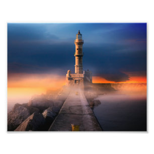 Impression Photo Phare pittoresque Tempête de coucher de soleil Bea