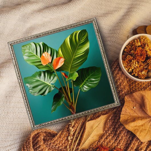 Impression Photo Philodendron et fleurs d'anthurium
