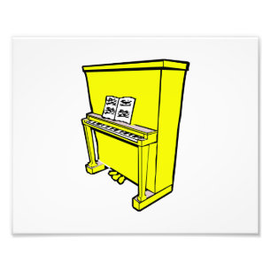 Impression Photo piano droit jaune grand avec music.png