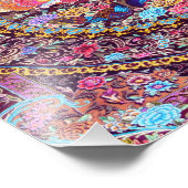 Impression Photo Pic de fleurs florales bleu or violet (Coin)