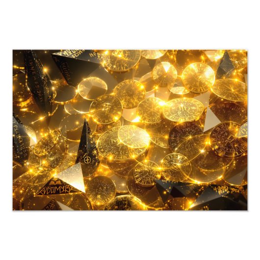Impression Photo Pièces de Rune d'or (Devant)