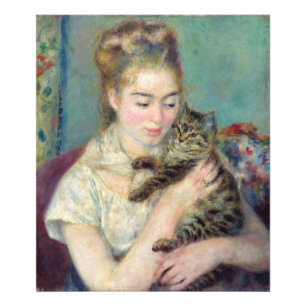 Impression Photo Pierre-Auguste Renoir - Femme au chat
