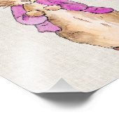 Impression Photo Pierre le lapin veste rose texture lin beige (Coin)