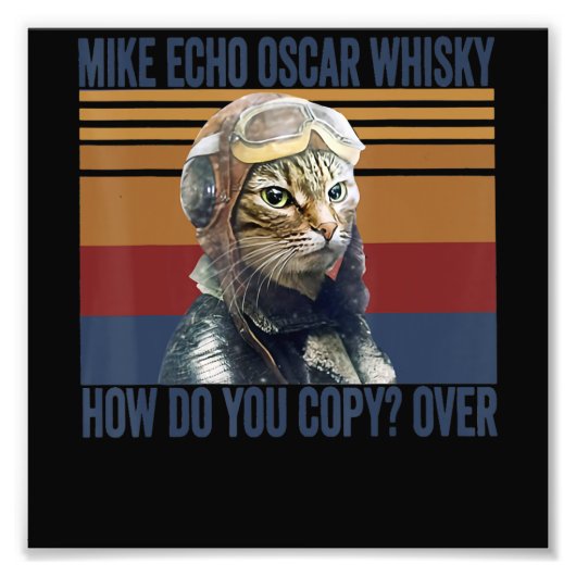 Impression Photo Pilote de chat Mike Echo Oscar Whisky Costume cade (Devant)