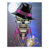 Impression Photo Pimpe crâne avec Casquette, lunettes, chaîne d'or (Devant)