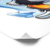 Impression Photo Pingouin d'hiver prise de glace (Coin)