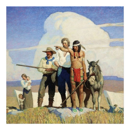 Impression Photo Pionniers de l'art occidental par NC Wyeth (Devant)