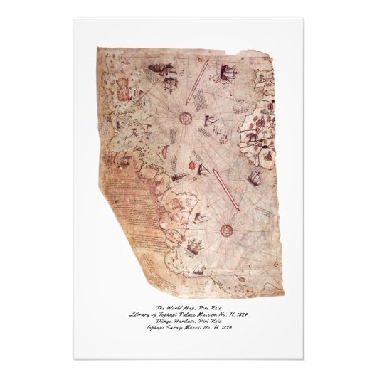 Impression Photo Piri Rice Old World Map (Devant)