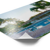 Impression Photo Piscine tropicale au coucher du soleil, Bahamas (Coin)