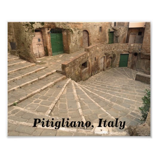 Impression Photo Pitigliano Italie Portes vertes Beaux-Arts (Devant)