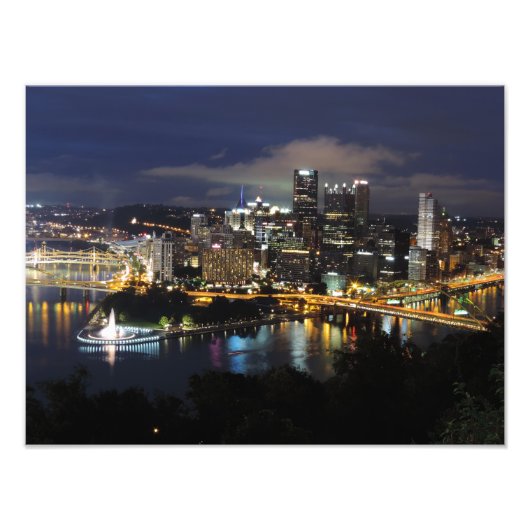 Impression Photo Pittsburgh Skyline à Dusk Print (Devant)
