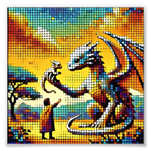 Impression Photo pixelated image of a dragon trainer (Devant)
