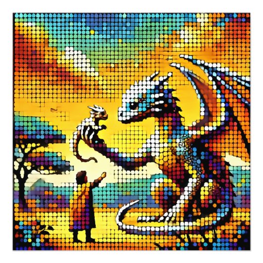 Impression Photo pixelated image of a dragon trainer (Devant)