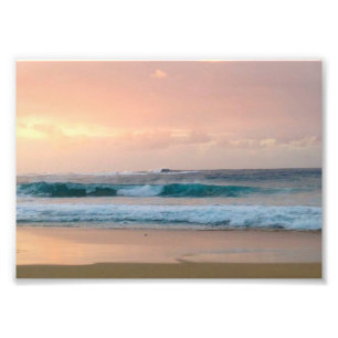 Impression Photo Plage au coucher du soleil avec océan