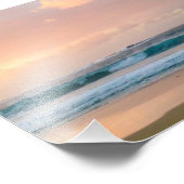 Impression Photo Plage au coucher du soleil avec océan (Coin)