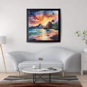 Impression Photo Plage de coucher de soleil paisible