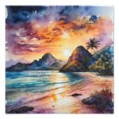 Impression Photo Plage de coucher de soleil paisible (Devant)