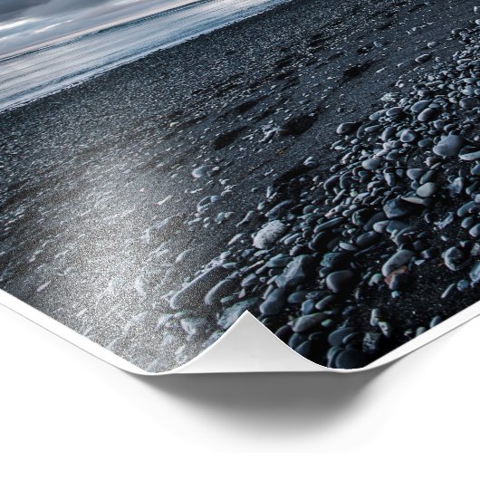 Impression Photo Plage de sable noir (Coin)