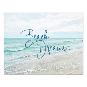 Impression Photo Plage Dreams Citation Inspiration Rétro Ocean Wave