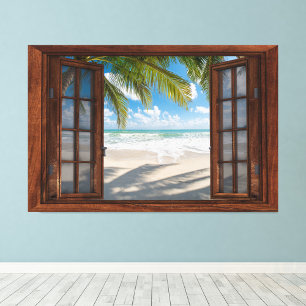 Impression Photo Plage Fake Window Accueil Bureau Décor