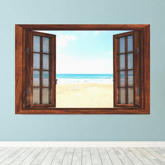 Impression Photo Plage Fake Window Accueil Bureau Décor