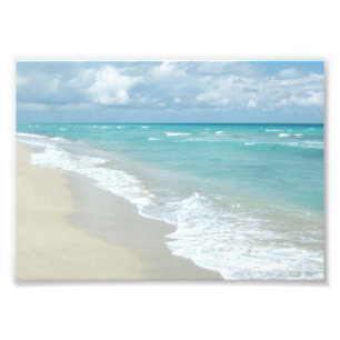 Impression Photo Plage pittoresque Océan, Sable blanc avec eau Aqua