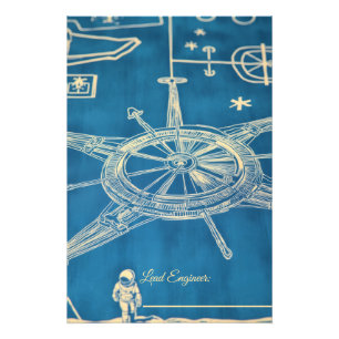 Impression Photo Plan de base lunaire de l'ère spatiale vintage - R