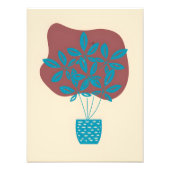 Impression Photo Plante bleu simple en Pot rouge (Devant)