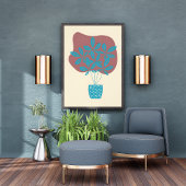 Impression Photo Plante bleu simple en Pot rouge