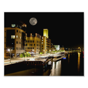 Impression Photo Pleine lune sur Green Bay