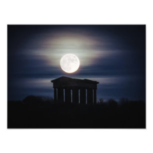 Impression Photo Pleine lune sur Penshaw Monument Poster/Imprimer