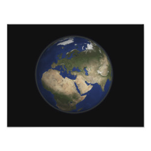 Impression Photo Pleine vue de la terre de l'Afrique, de l'Europe,