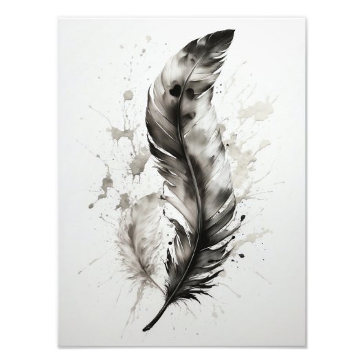 Impression Photo Plumes - Noir et blanc (Devant)