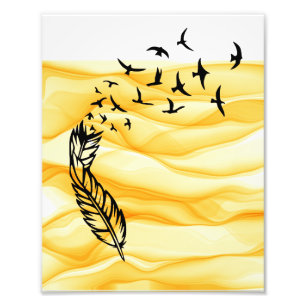 Impression Photo Plumes Oiseaux Ombre Art