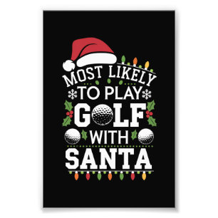 Impression Photo Plus Susceptible de Jouer au Golf avec Santa Famil
