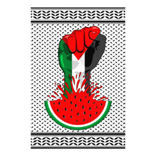 Impression Photo Poing de résistance palestinienne sur le symbole d