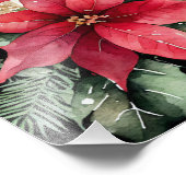 Impression Photo Poinsettia Holly Berry Rouge Blanc Fleur Noël (Coin)