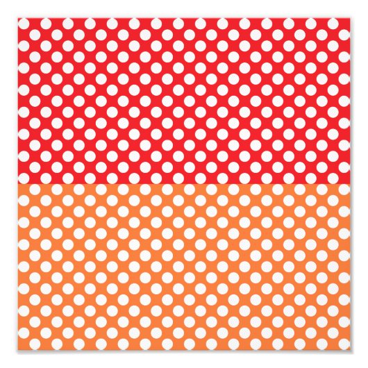 Impression Photo Pointe Polka blanche, rouge et orange (Devant)