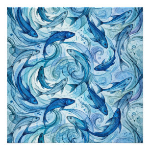 Impression Photo Poisson Bleu Mystique Flowing Harmony