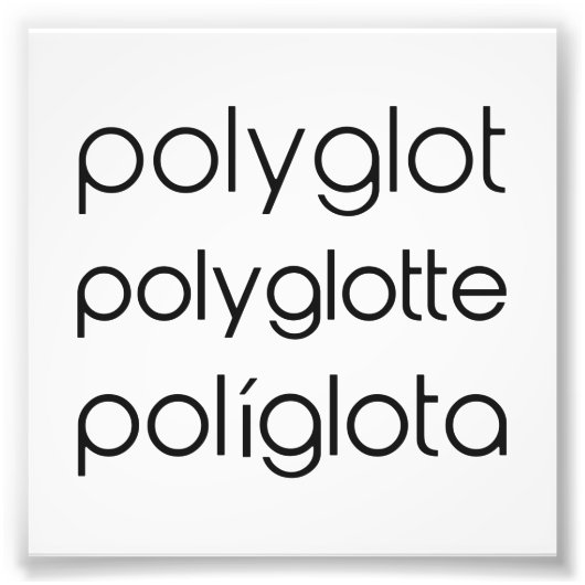 Impression Photo Polyglotte Polyglotte Polyglotte Plusieurs Langues (Devant)
