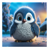 Impression Photo Poncho - Un pingouin doux pour bébé (Devant)