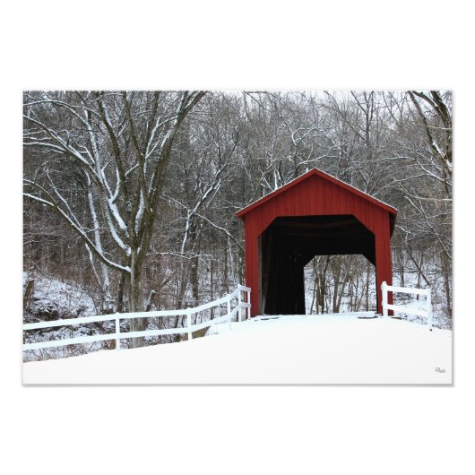 Impression Photo Pont couvert du ruisseau Sandy, 13 po x 19 po (Devant)