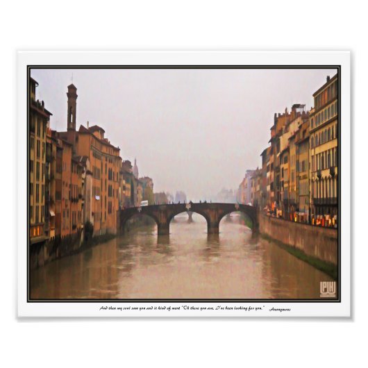 Impression Photo Pont de Florence avec citation d'amour (Devant)