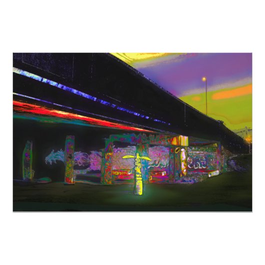 IMPRESSION PHOTO PONT DE LA RUE WYKEHAM GRAFFITI (Devant)